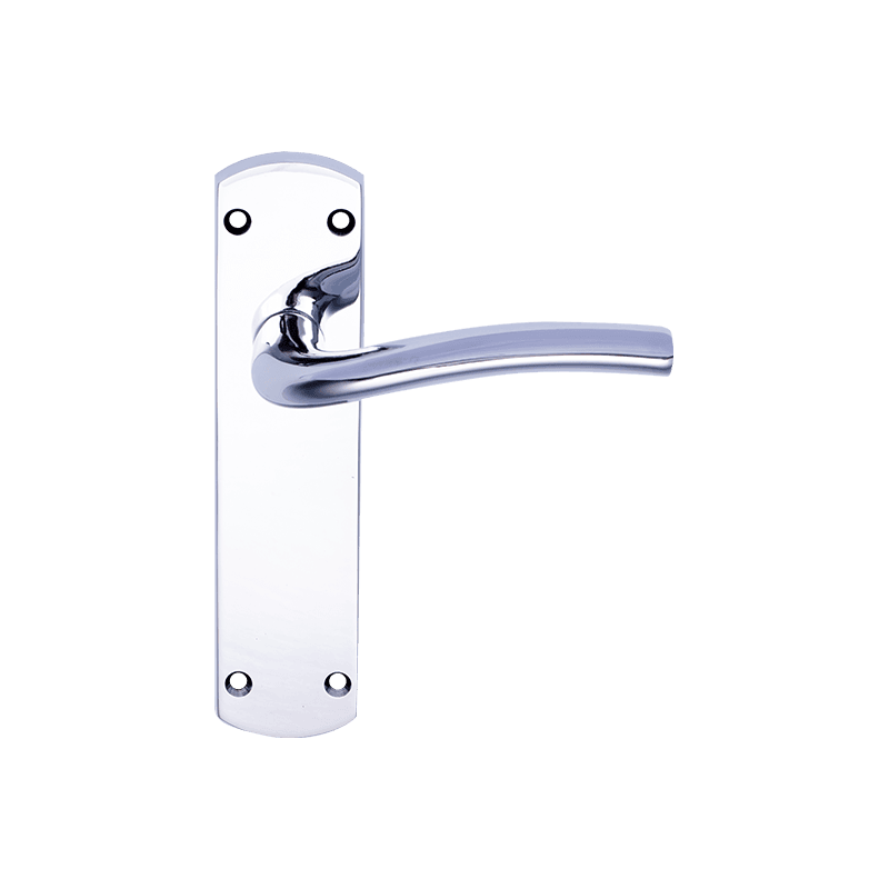 DH170B72 Tay cầm cửa đòn bẩy cong trên tấm được đánh bóng crôm