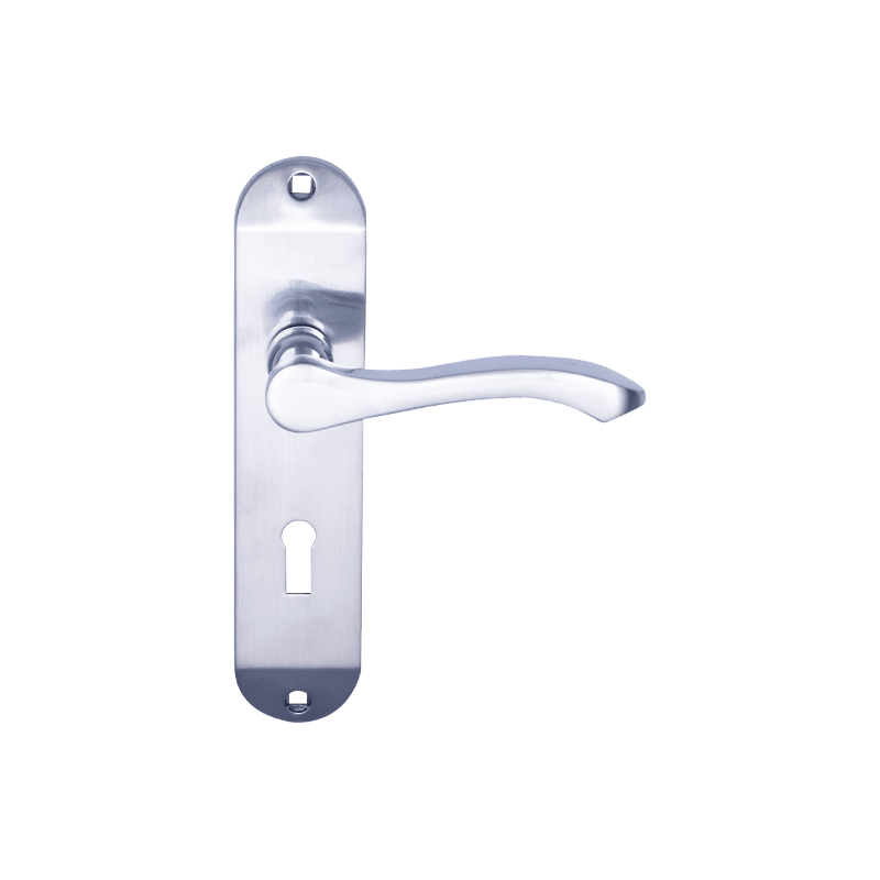 DH180A31L Tay cầm cửa đòn bẩy thông minh trên tấm satin chrome